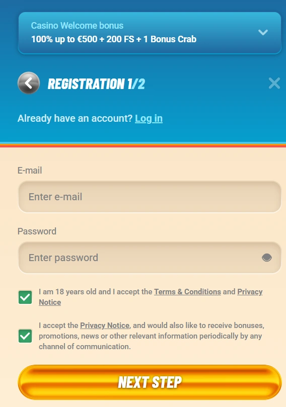 Vegasino Casino registracija